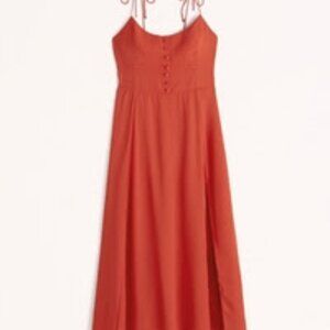 Abercrombie & Fitch Tie-Strap Corset Midi Dress